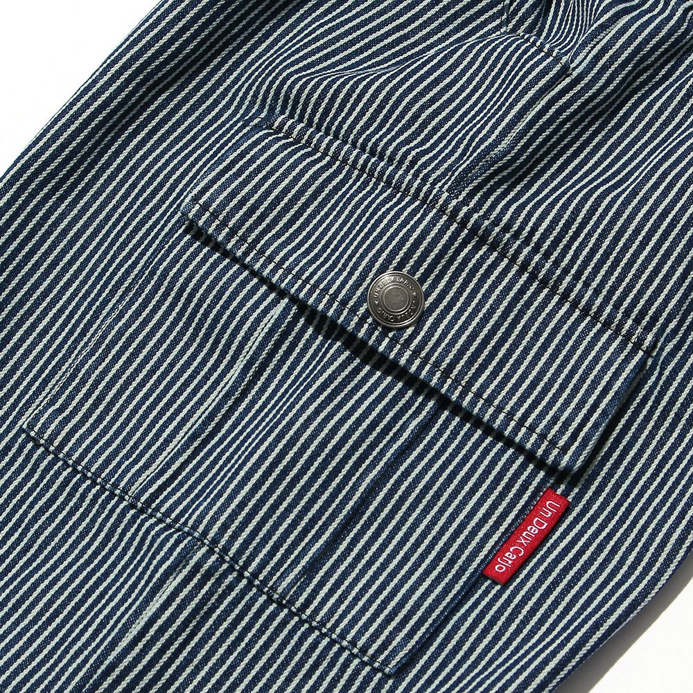 100 % cotton striped pattern Hickory pants Navy Design point 1