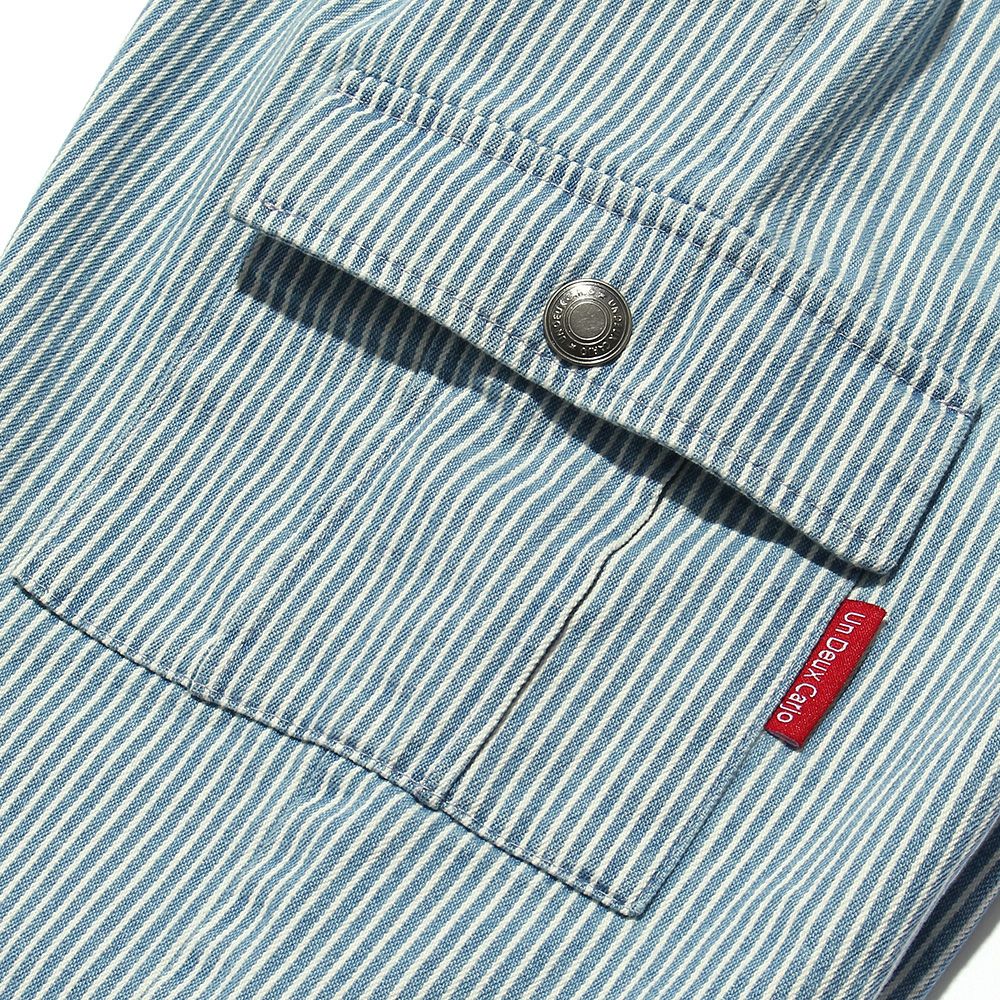 100 % cotton striped pattern Hickory pants Blue Design point 1