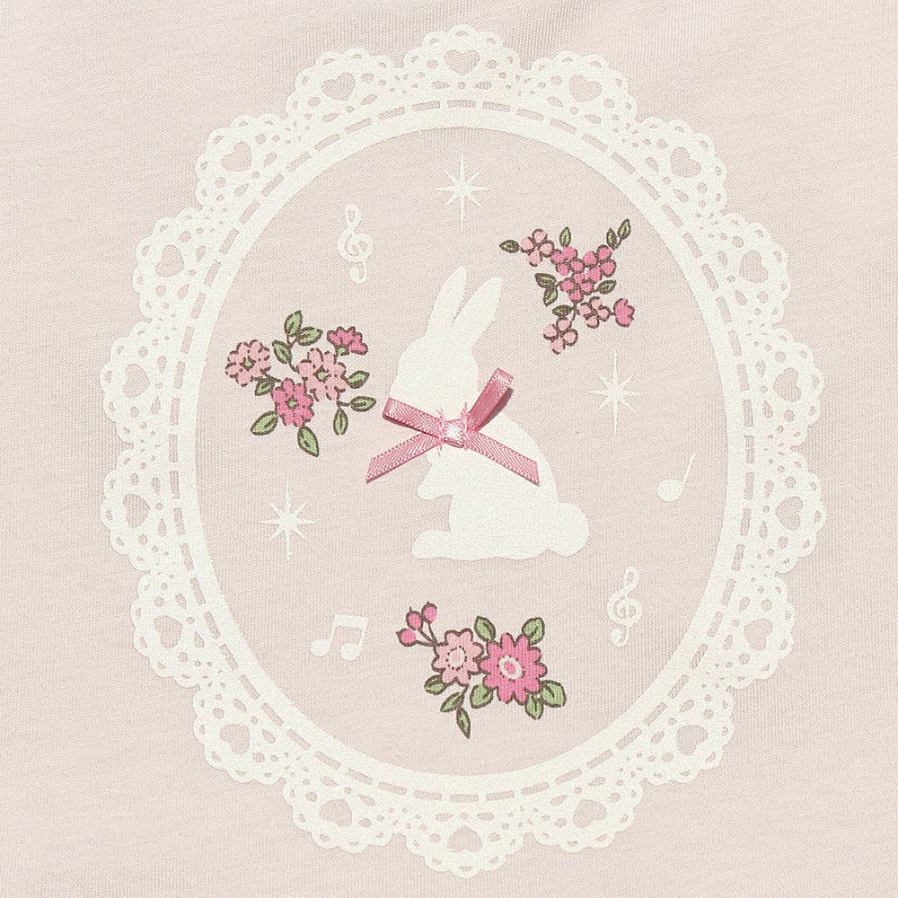 Baby rabbit print dress Pink Design point 2
