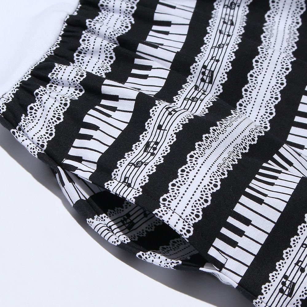 100 % cotton piano print dress Black Design point 2