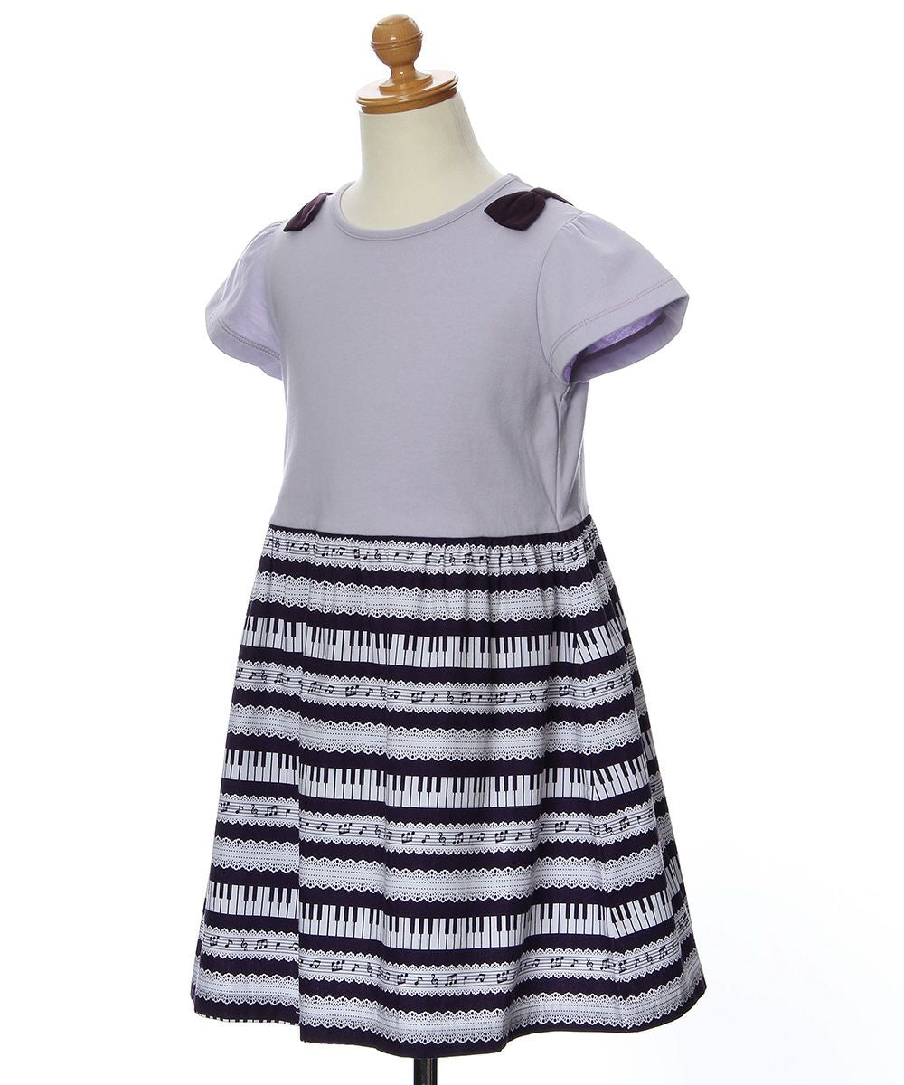 100 % cotton piano print dress Purple torso