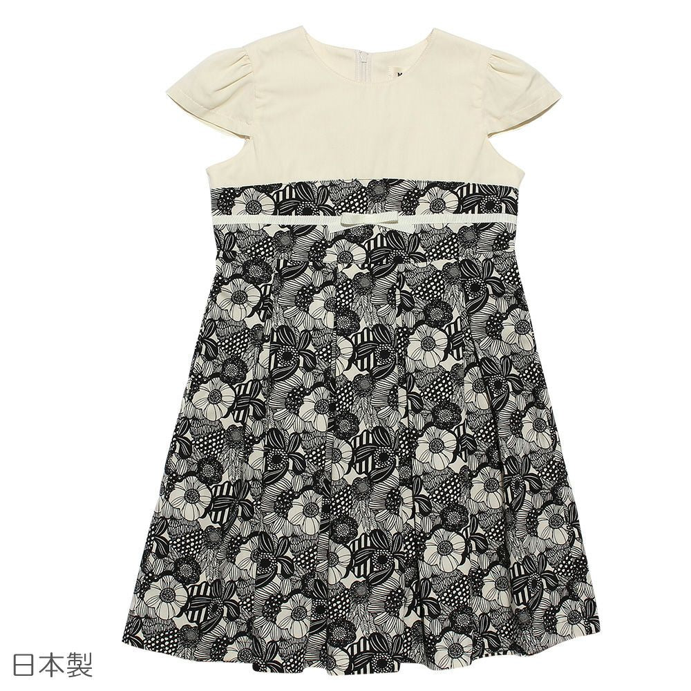 Japan made floral tuck dress with ribbon  MainImage