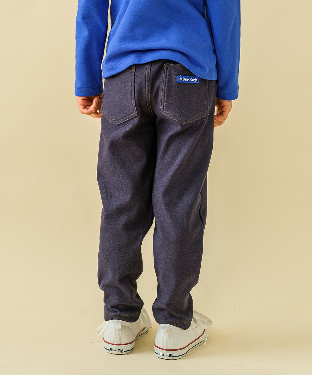 Baby Clothes Boy Denim Knit full length Pants Navy (06) Model Image 1