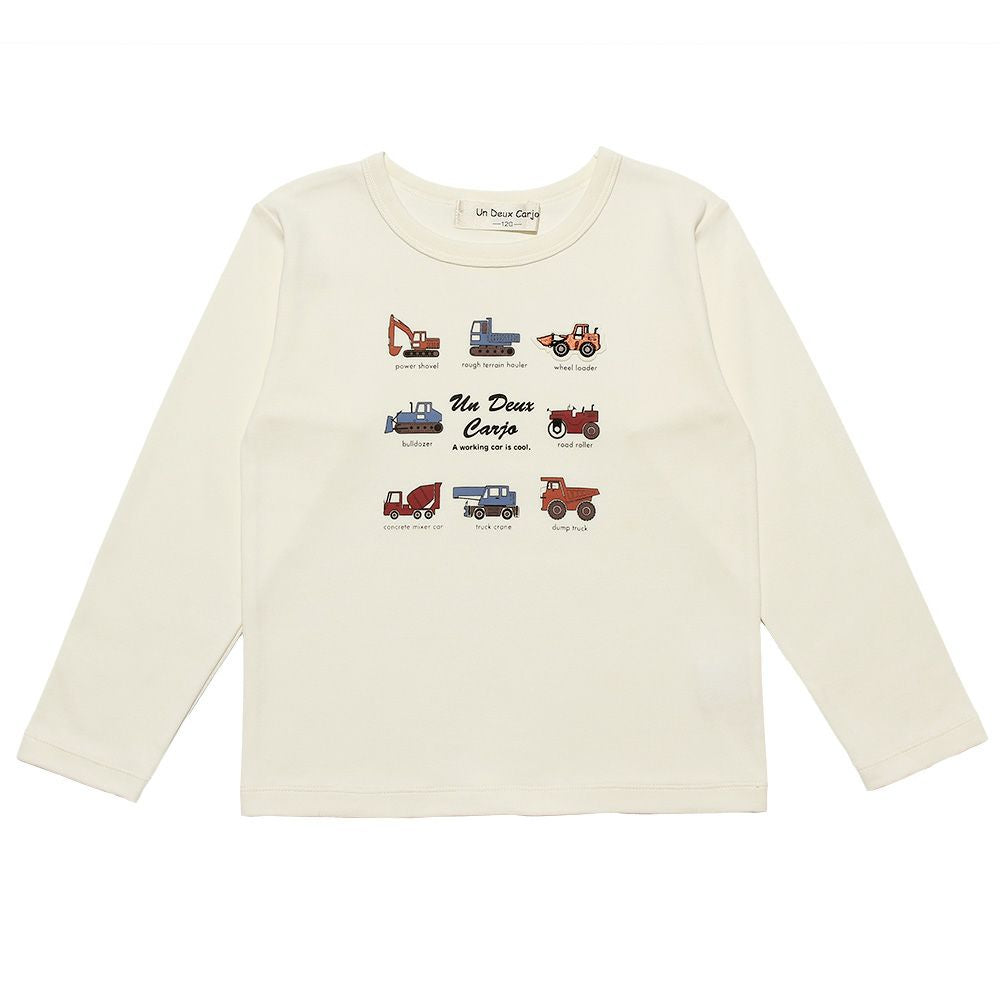 100 % cotton vehicle print T -shirt Off White front