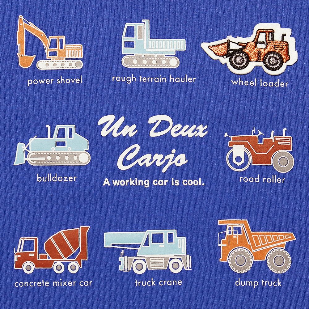 100 % cotton vehicle print T -shirt Blue Design point 1