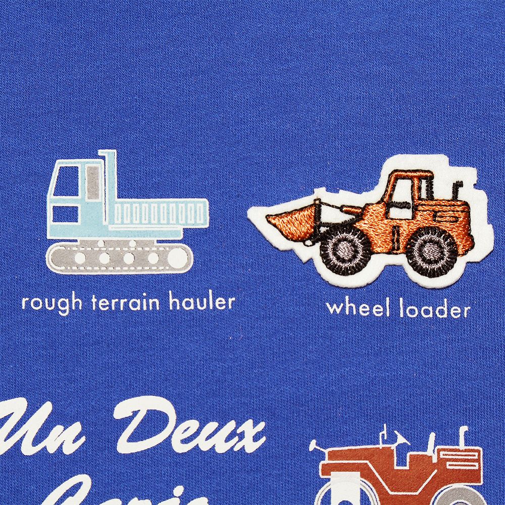100 % cotton vehicle print T -shirt Blue Design point 2