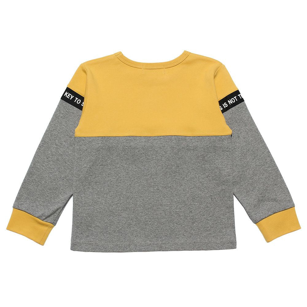 100 % cotton bicolor design T -shirt Yellow back