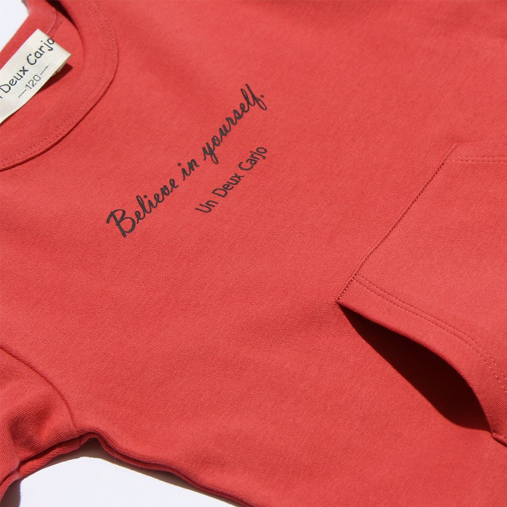 100 % cotton backprint layered style T -shirt Orange Design point 1
