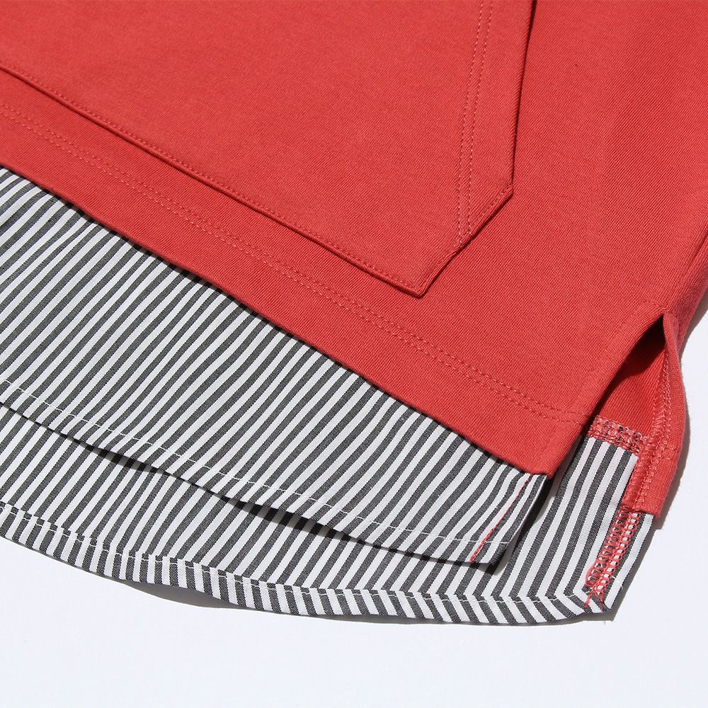 100 % cotton backprint layered style T -shirt Orange Design point 2