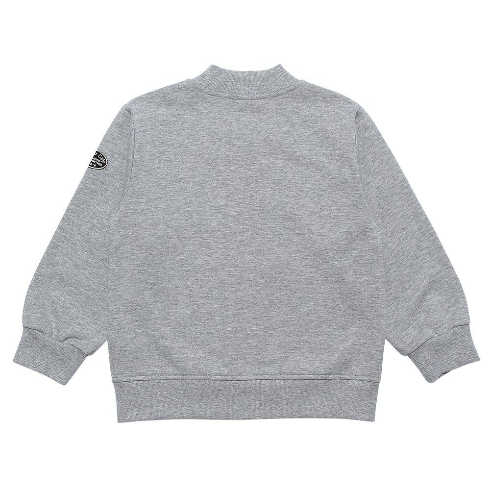 Muff pocket vehicle design jacket Misty Gray back