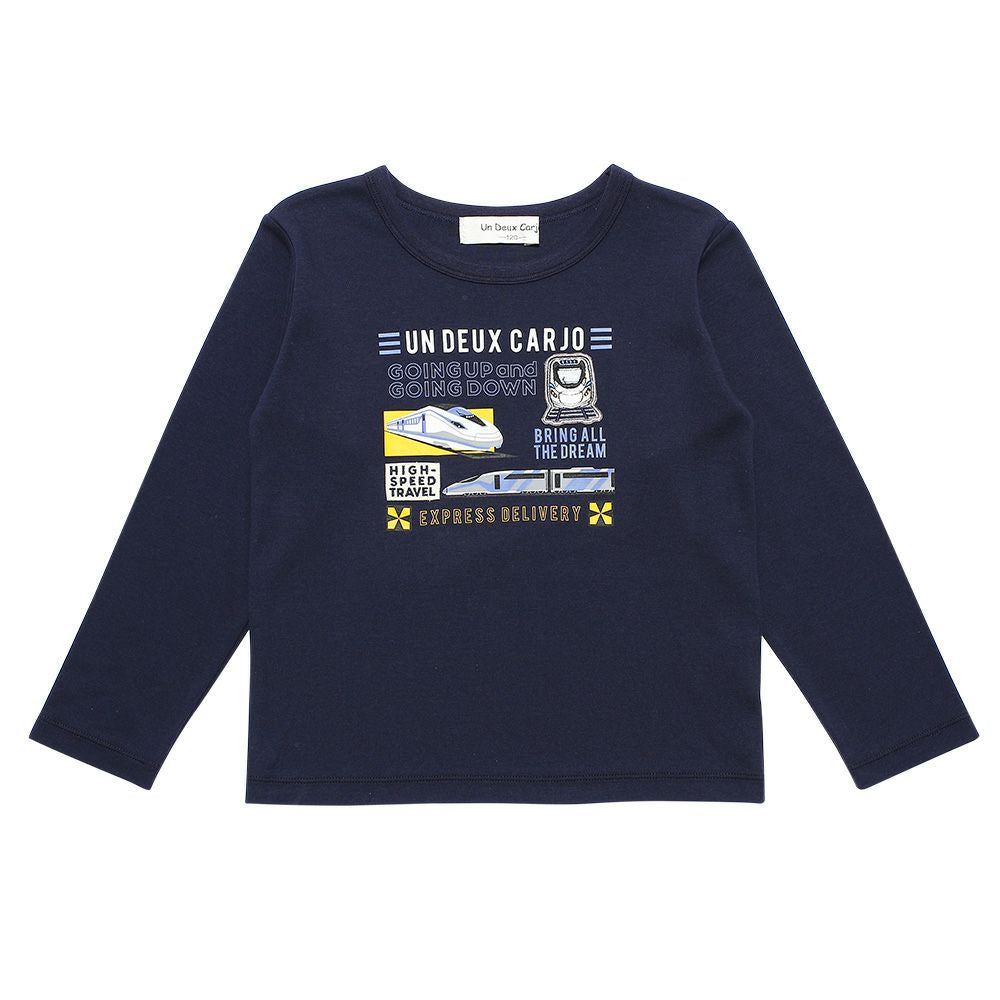 100 % cotton vehicle with emblem print T -shirt Navy front