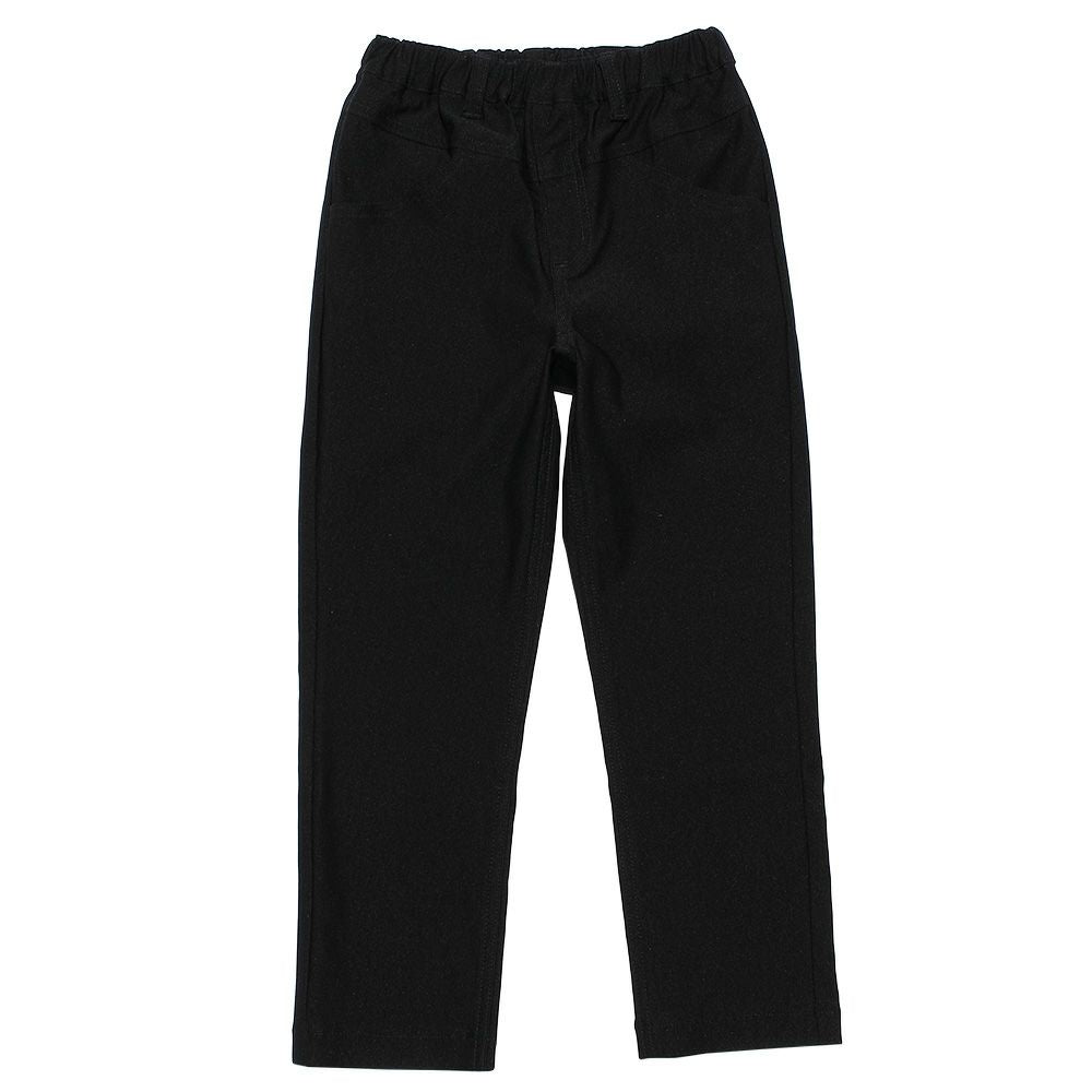 full length stretch pants with logo with pockets Black front