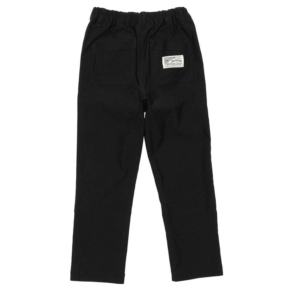 full length stretch pants with logo with pockets Black back