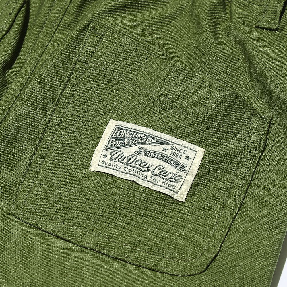 full length stretch pants with logo with pockets Khaki Design point 1