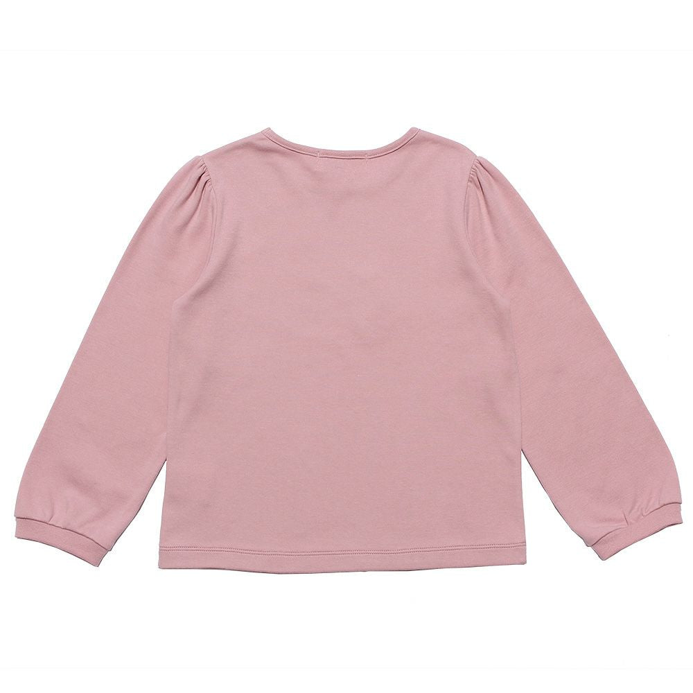 100 % cotton girl motif flower cake T -shirt Pink back