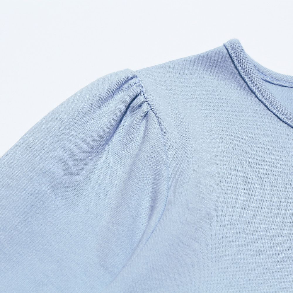 100 % cotton girl motif flower cake T -shirt Blue Design point 2