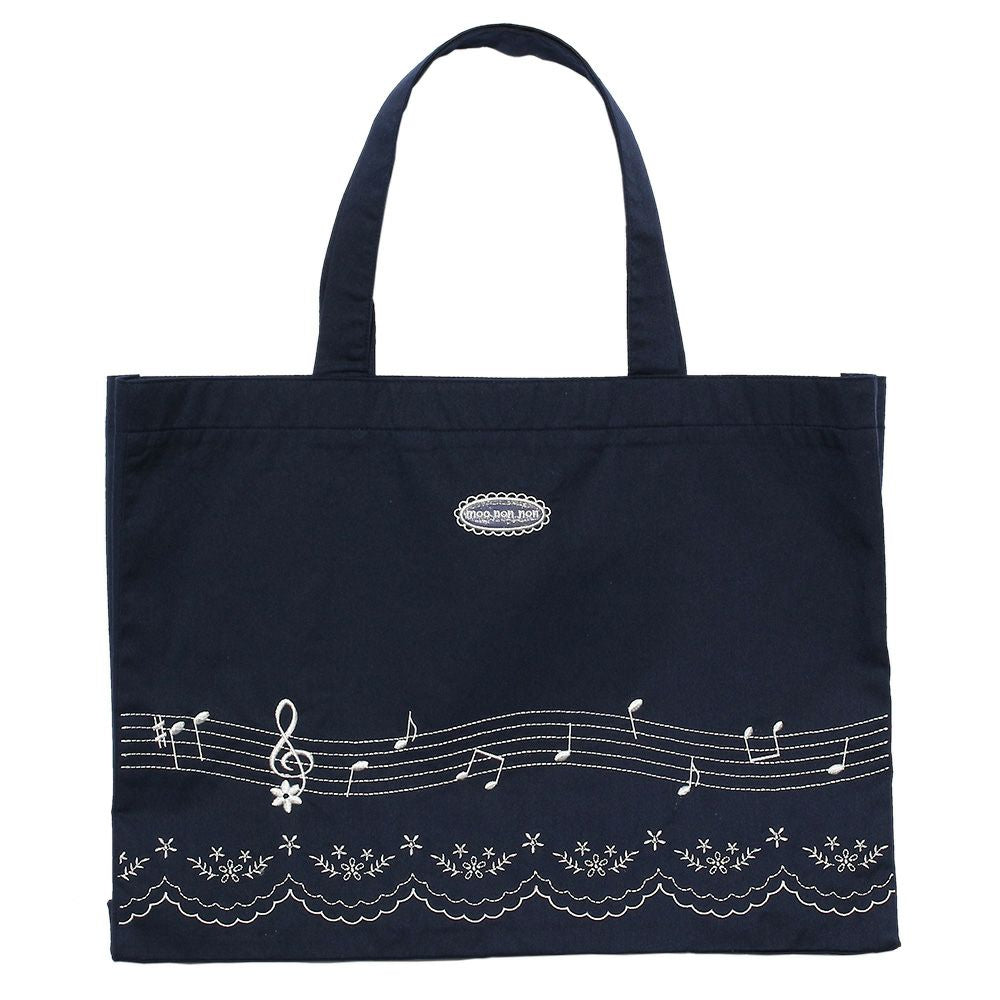 Music print tote bag Navy front