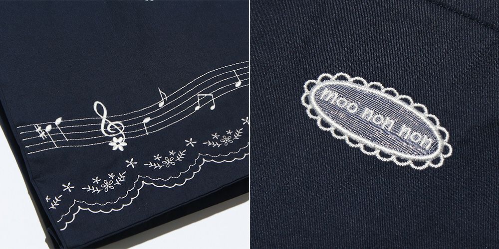 Music print tote bag Navy Design point 1