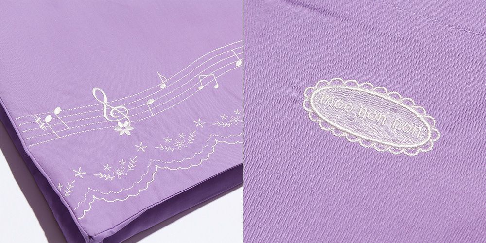 Music print tote bag Purple Design point 1