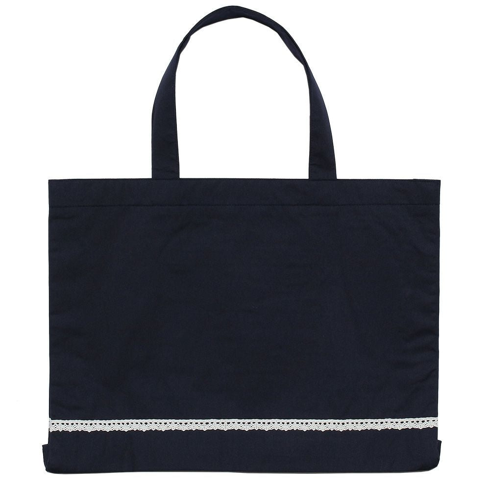 Present BOX embroidery tote bag Navy back