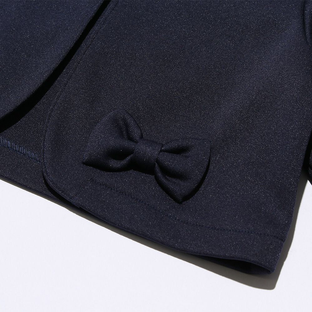 Children's clothing Girls Made in Japan Ribbon plain Simple Bolero Navy (06) Design point 1