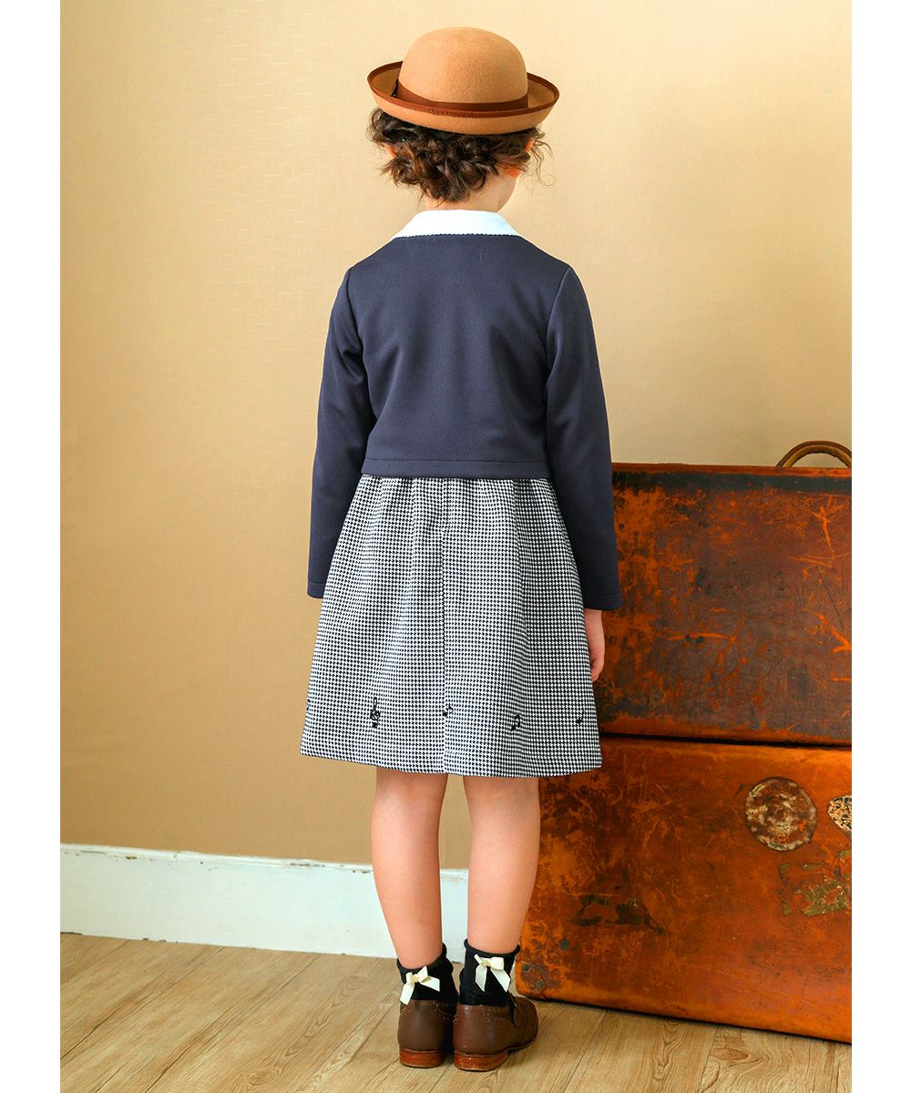 Children's clothing Girls Made in Japan Ribbon Simple Bolero Navy (06) Model image Up