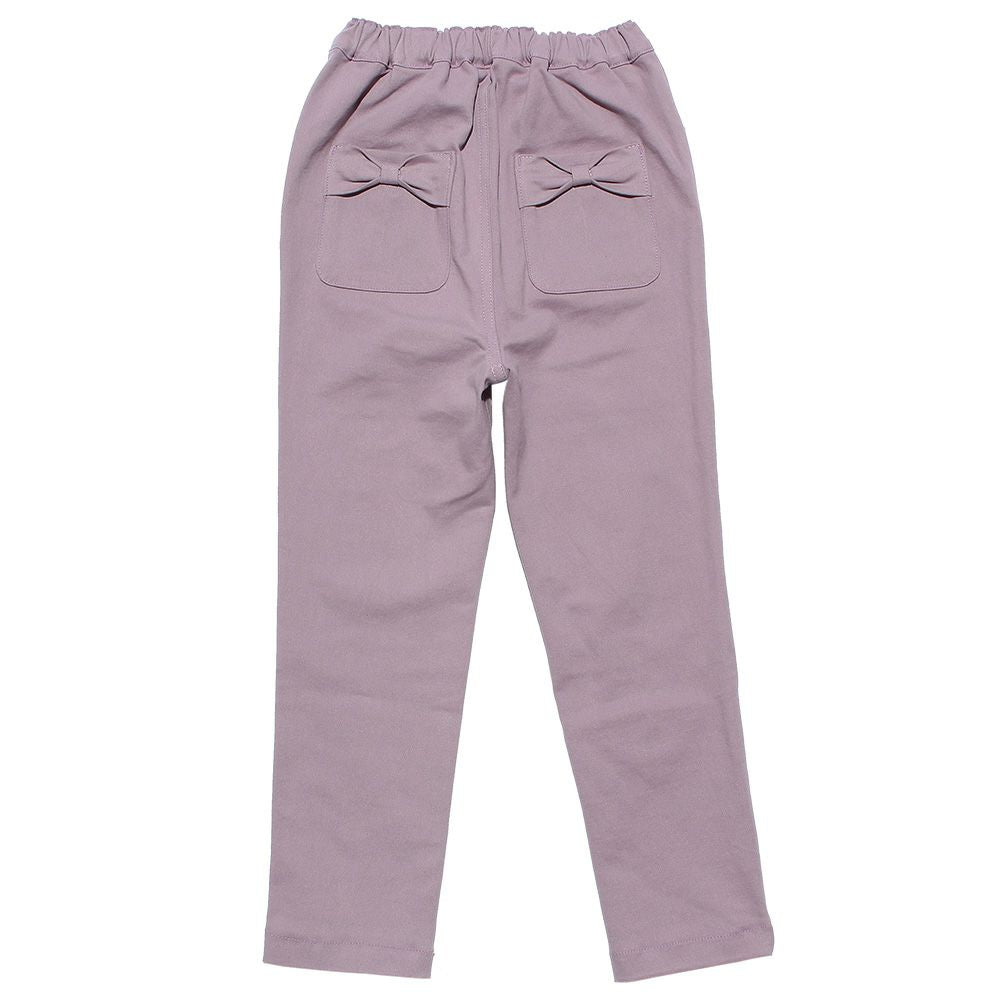 Stretch ribbon pocket Full -length load pants Purple back