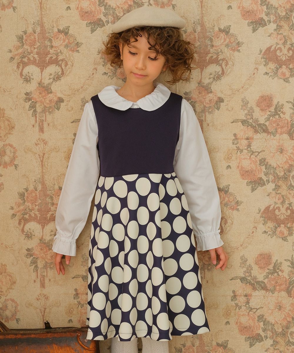 Japanese polka dot pattern flare dress  MainImage