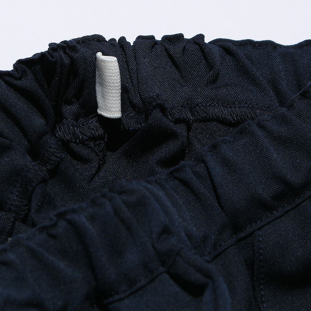 Simple plain tuck culotto pants Navy Design point 2