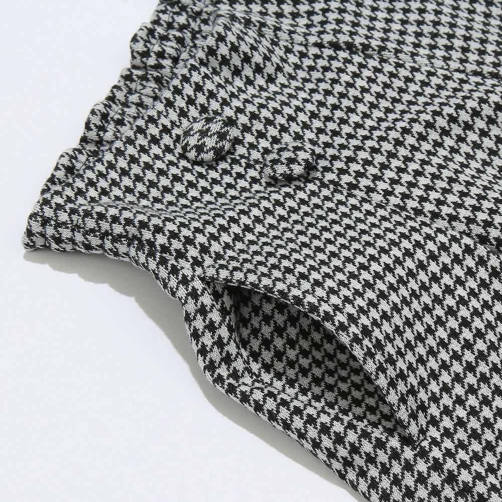 Chidori pattern decoration button tack culottes White/Black Design point 1