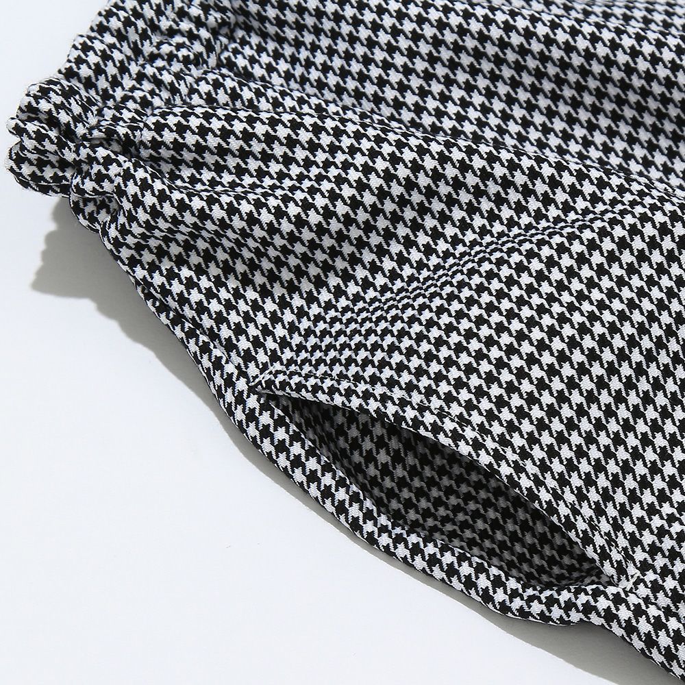 Chidori Pattern Waist Gum Gather Skirt White/Black Design point 1