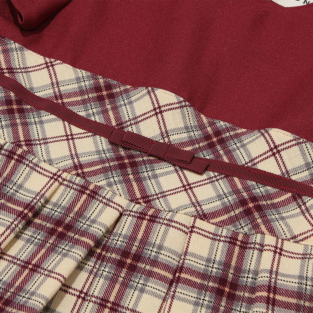 Made in Japan Tartan Check One Piece with Ribon Red Design point 1
