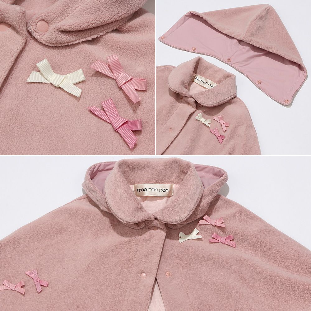 There was a microfrease ribbon hood removable cape Pink Design point 1