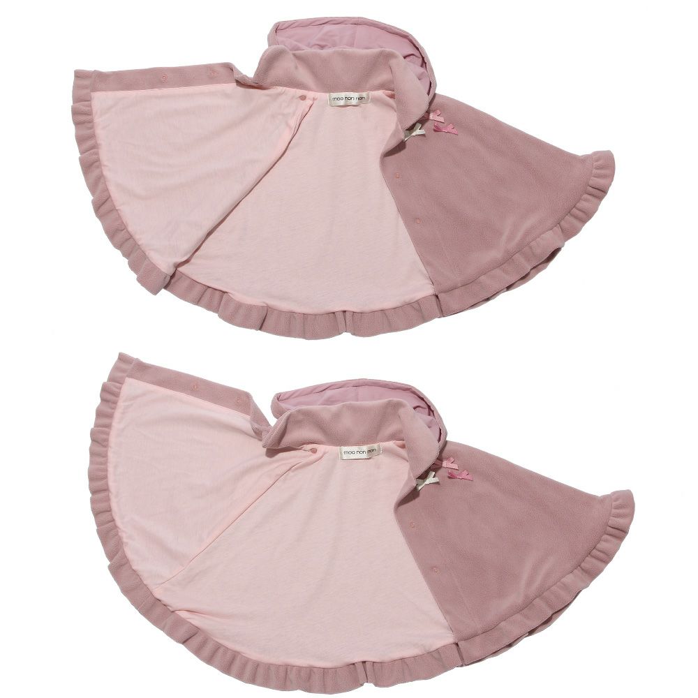 There was a microfrease ribbon hood removable cape Pink Design point 2