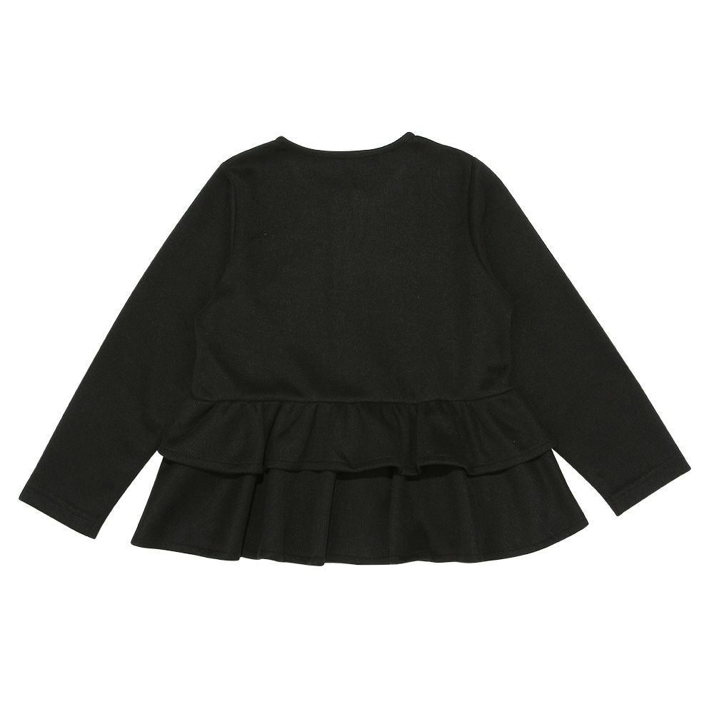 Frill hoodie with zip -up pocket Black back