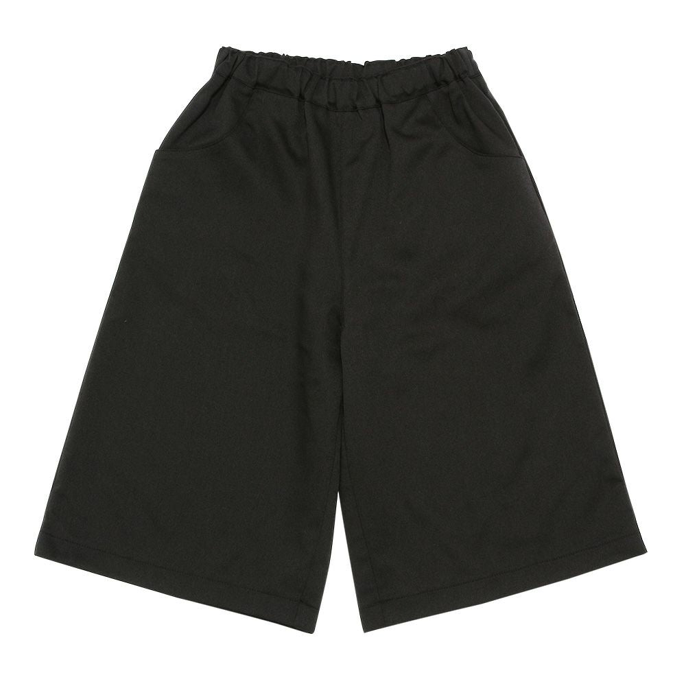 Simple pocket 7 -minute length wide pants Black front