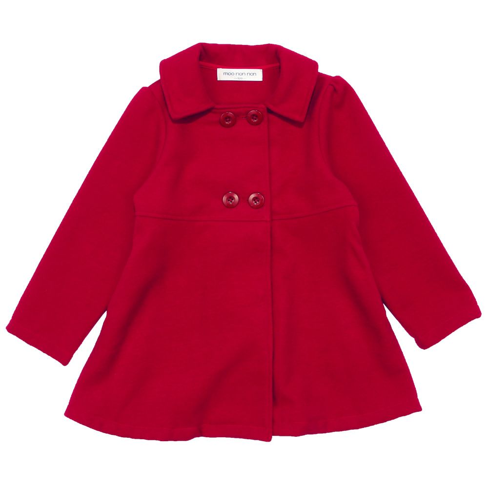 Double button coat with pockets Red front