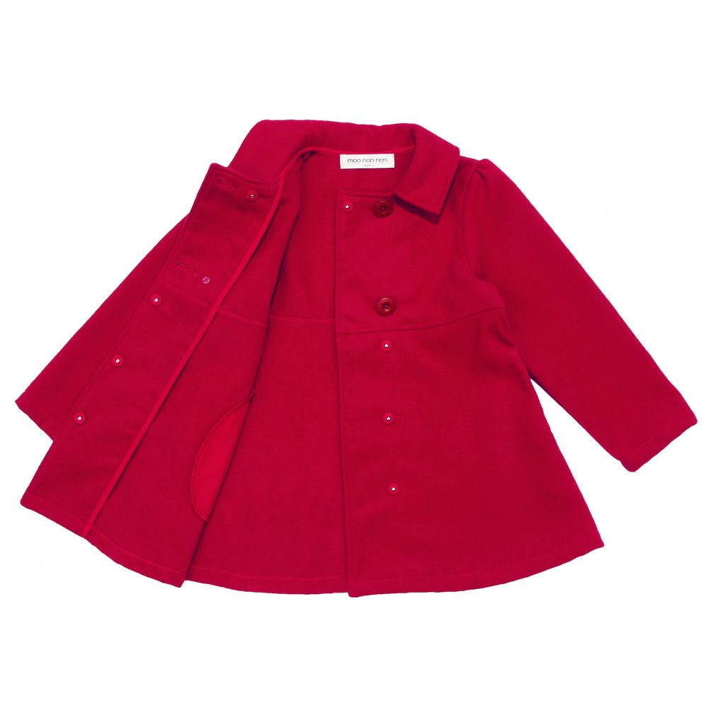 Double button coat with pockets Red Design point 1