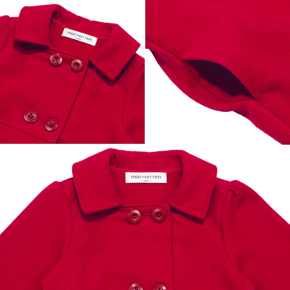 Double button coat with pockets Red Design point 2