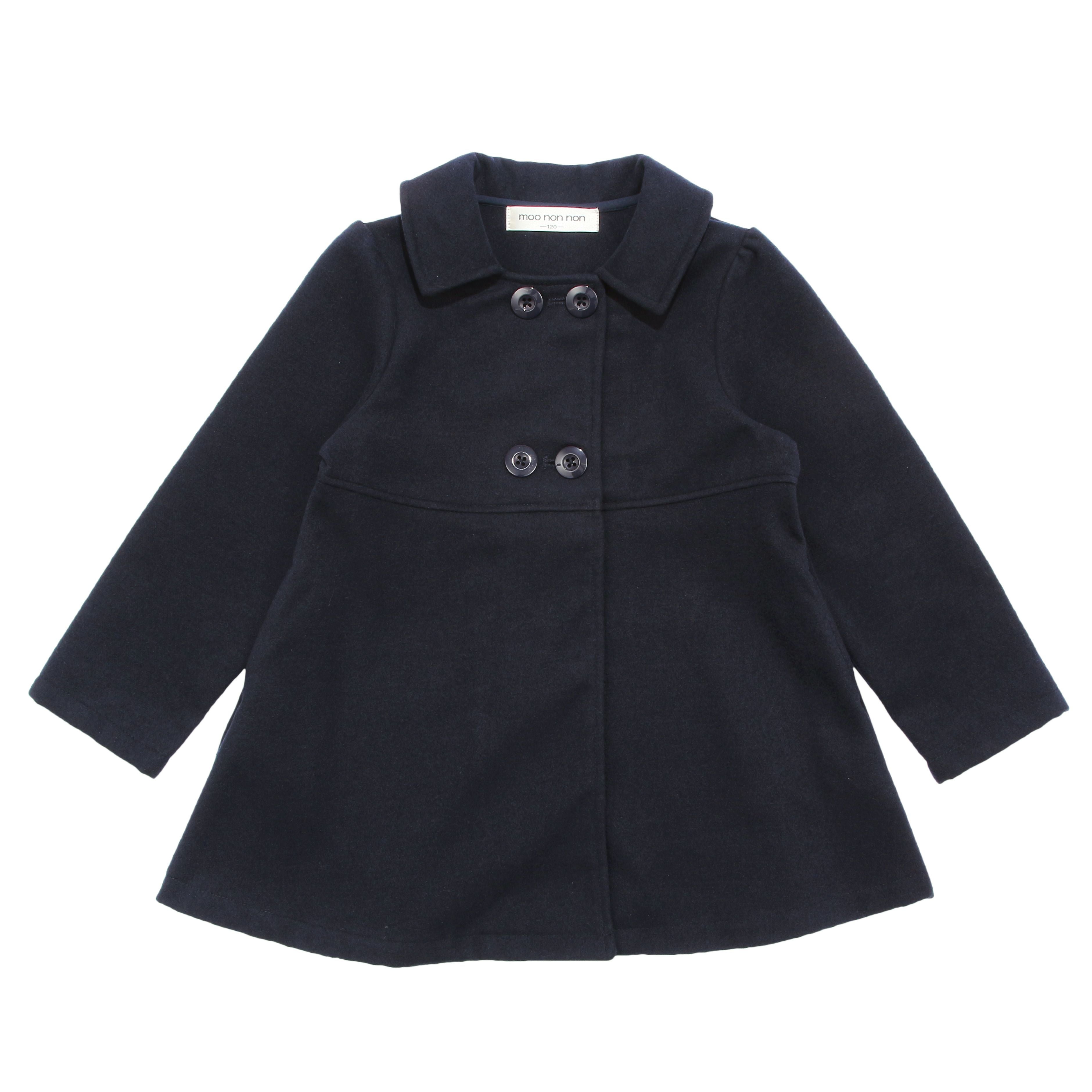 Double button coat with pockets Navy front