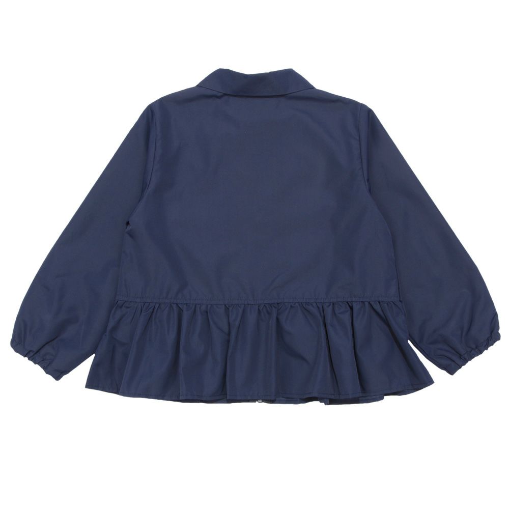 Ruffle hoodie with music embroidery Navy back