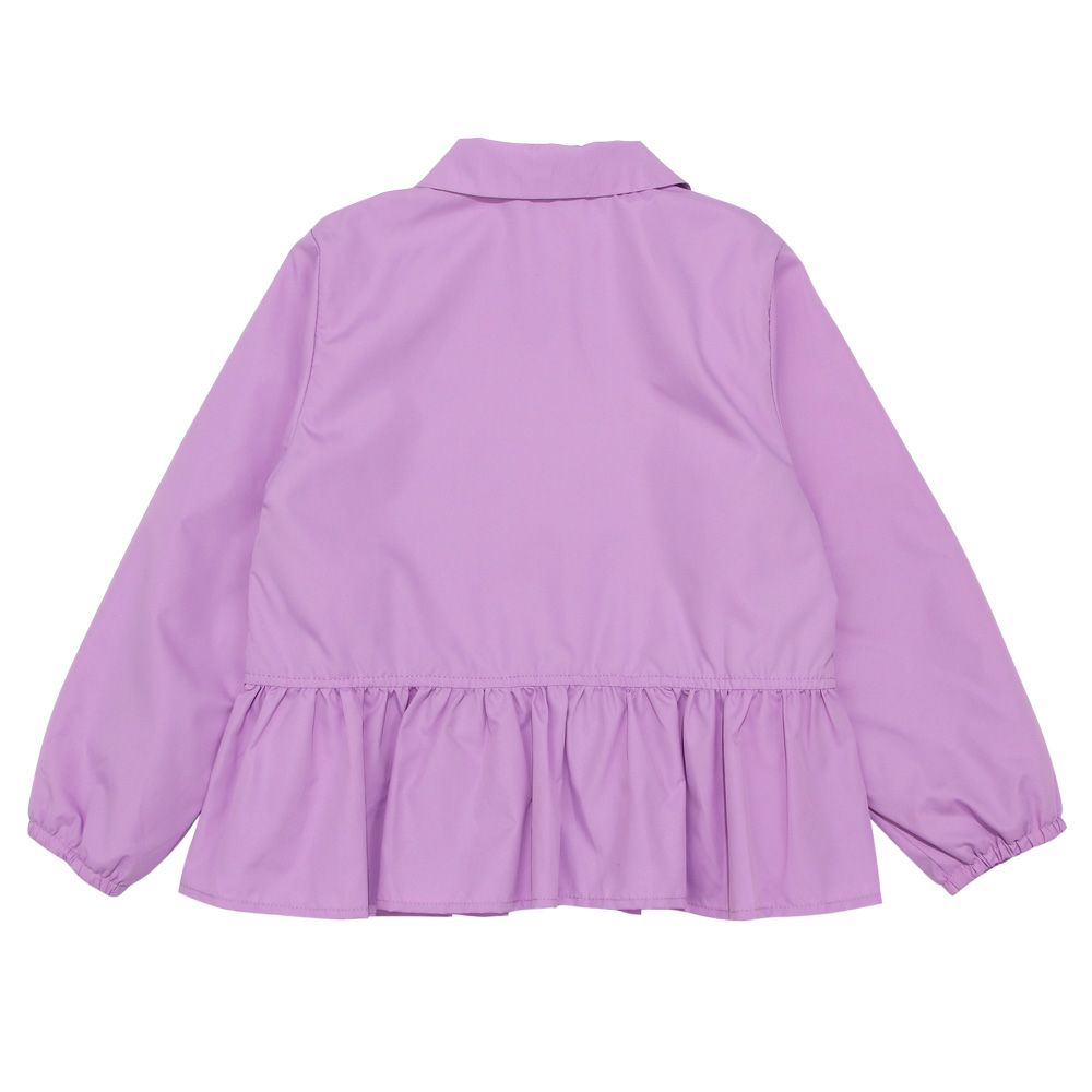 Ruffle hoodie with music embroidery Purple back