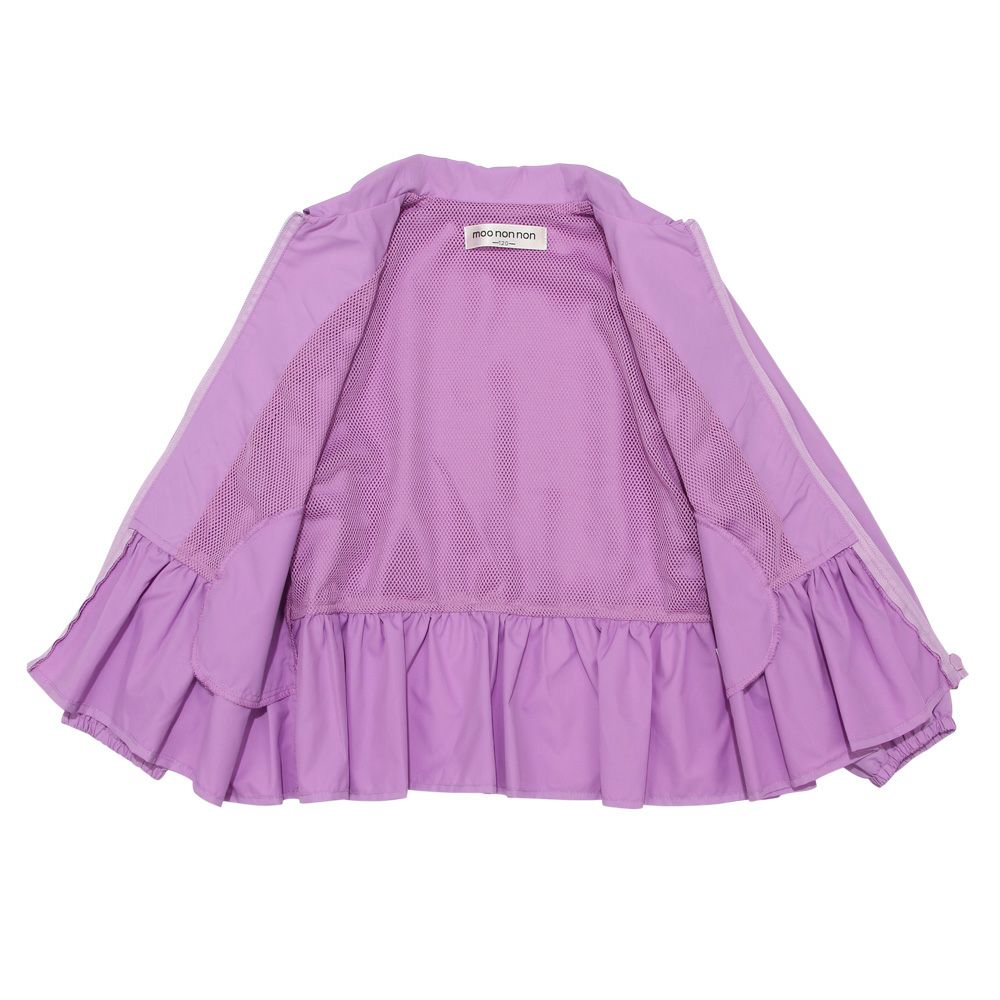 Ruffle hoodie with music embroidery Purple Design point 1