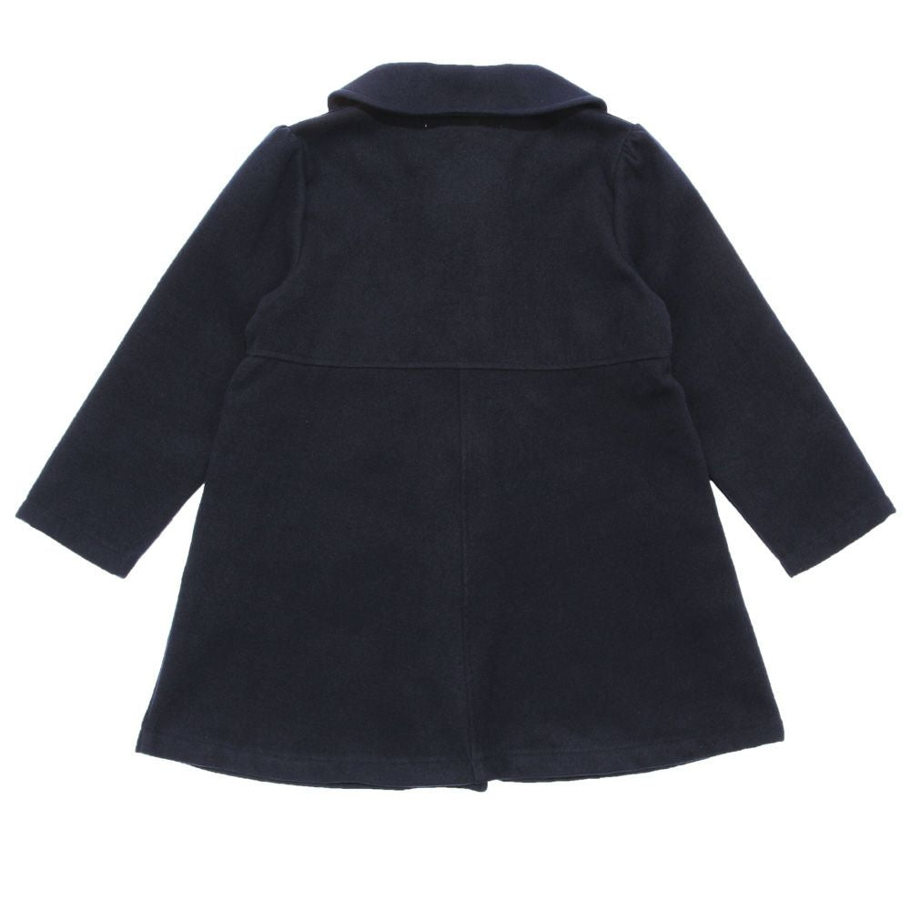 Buttons with pockets long coat Navy back