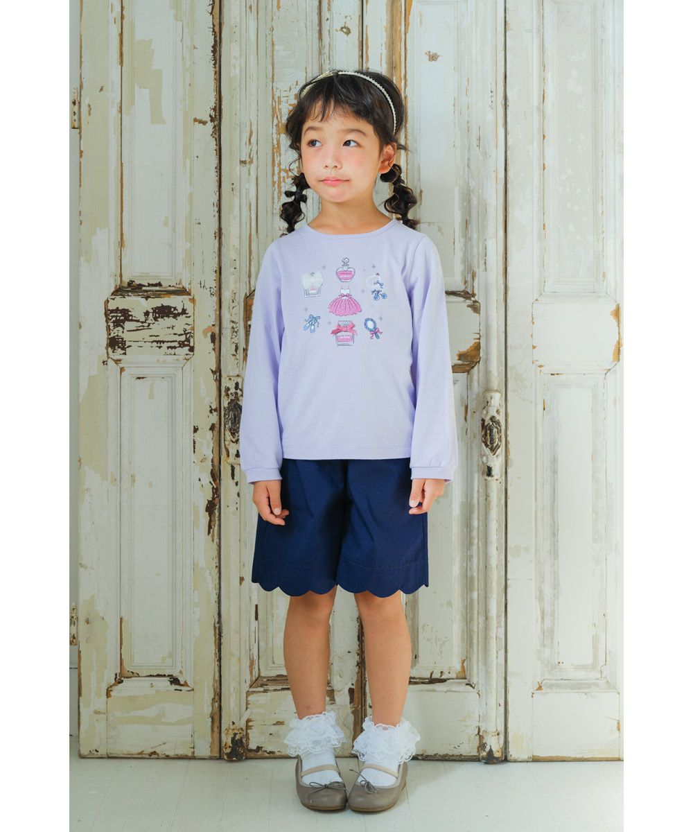 100 % cotton perfume ballet motif print long sleeve T -shirt 2023ss2 Purple model image up