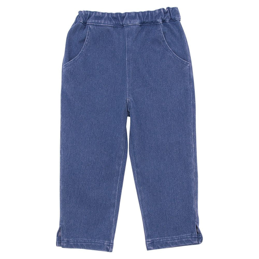 Stretch denim three-quarter length pants 2023ss2 Blue front