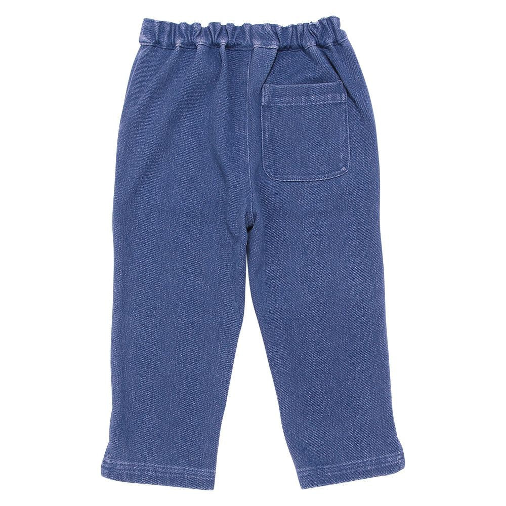 Stretch denim three-quarter length pants 2023ss2 Blue back