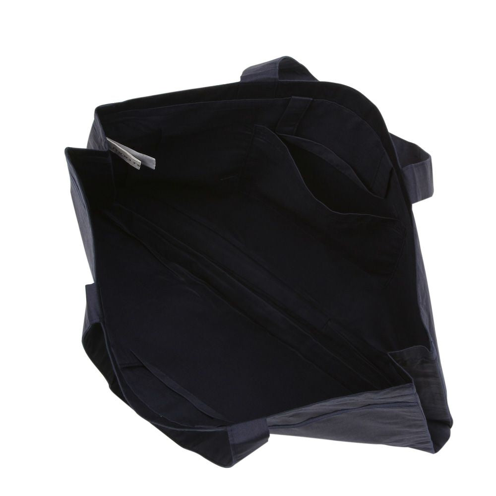 Ribbon plain tote bag lesson bag 2023ss2 Navy Design point 1
