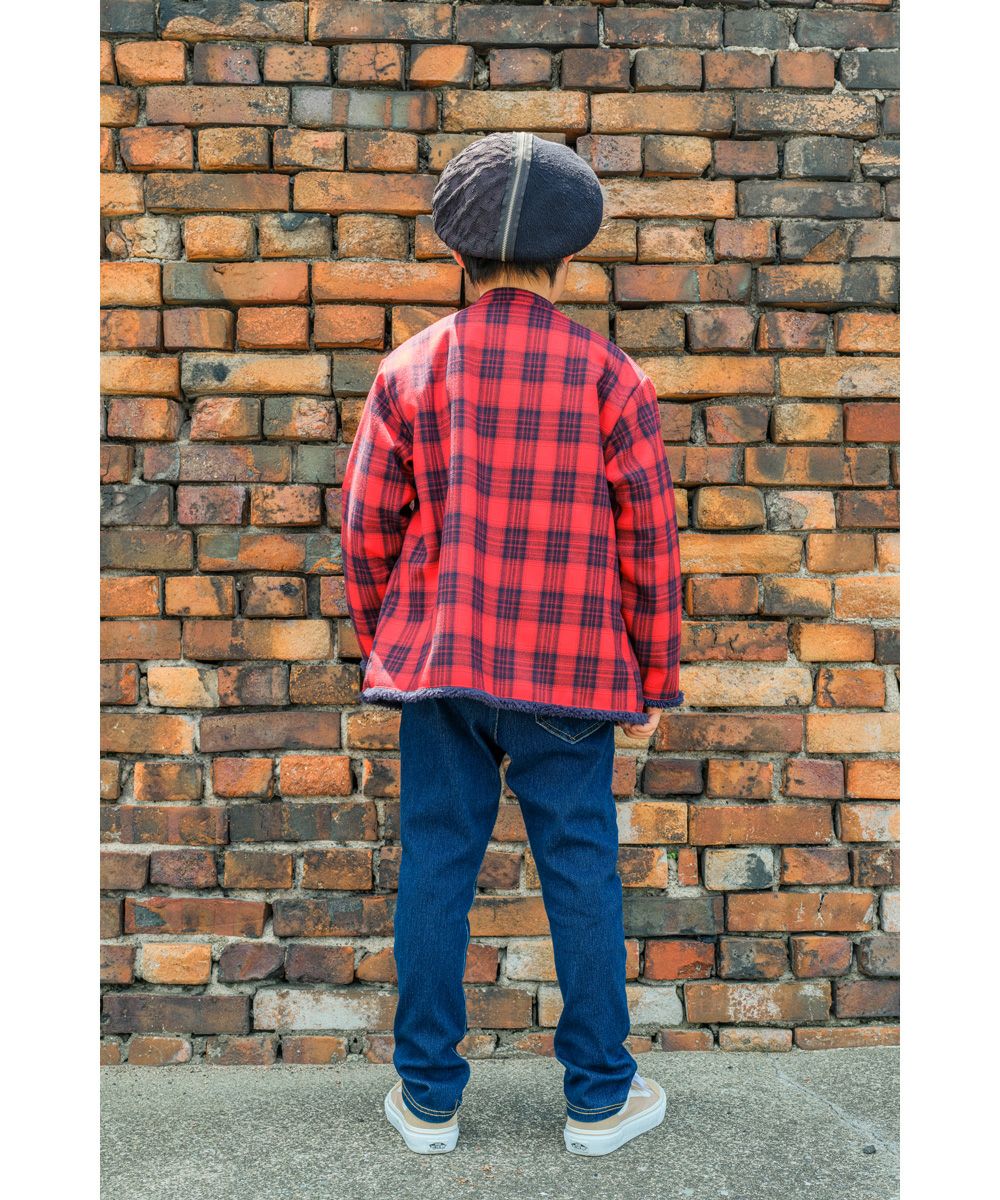 ウォッシュ加工 デニムニット ユニセックス パンツNavymodel image 3