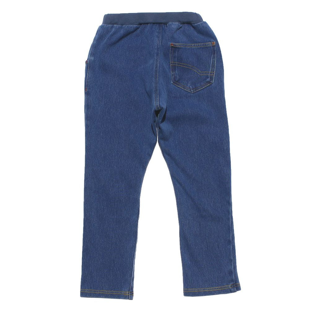 ウォッシュ加工 デニムニット ユニセックス パンツBlueback